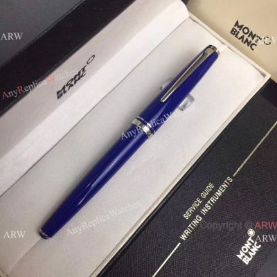 New Replica Mont Blanc Pix Collection Blue & Platinum 113073 Rollerball Pen